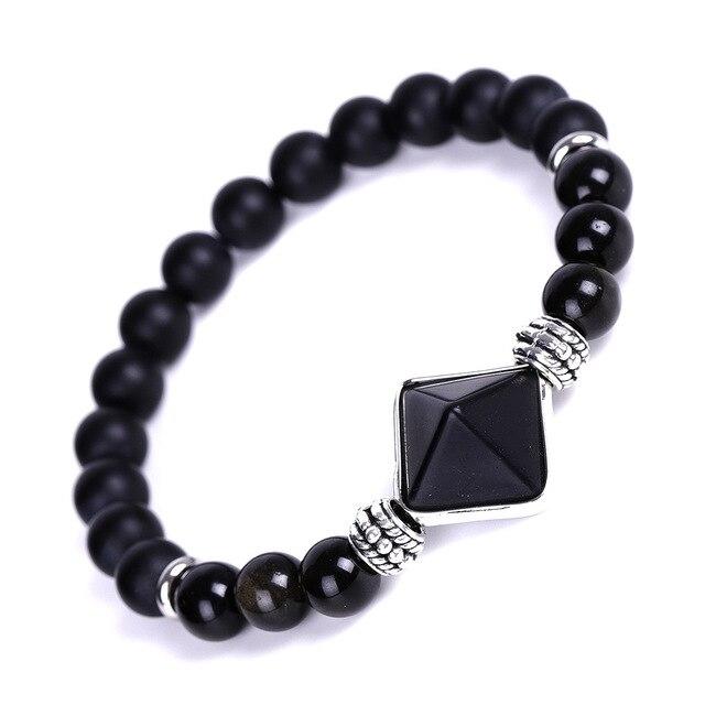 Natural Stone Beads Pyramid Chakra Bracelet-Your Soul Place
