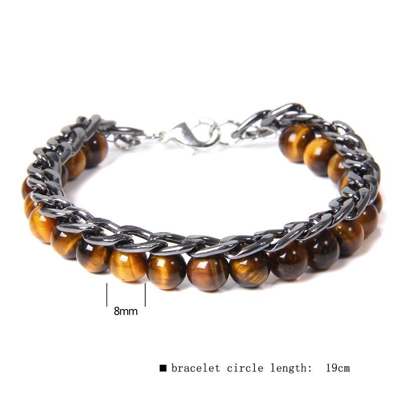 Tiger Eye X Stainless Steel Chain Bracelet-Your Soul Place