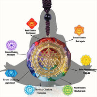 Thumbnail for Glow in the Dark Orgonite Chakra Sacred Geometry Sri Yantra Necklace-Your Soul Place