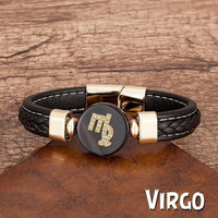 Thumbnail for Zodiac Constellations Sign Natural Agate Leather Stainless Steel Bracelet-Your Soul Place