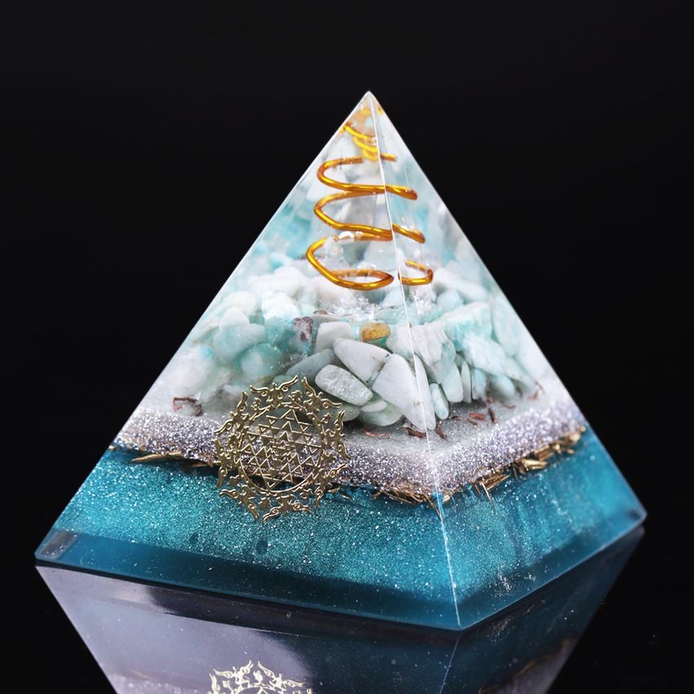 Cleansing Amazonite Orgonite Pyramid-Your Soul Place