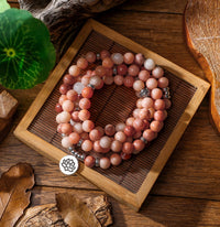 Thumbnail for 108 Pink Aventurine Beads Mala With Lotus / OM / Buddha / Tree of Life Charm-Your Soul Place