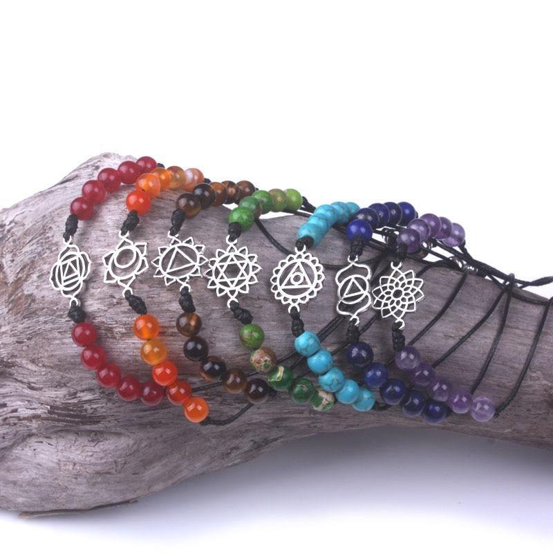 7 Chakra Natural Stone Healing Bracelet-Your Soul Place