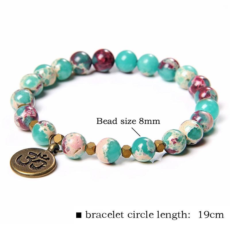 Om Charm Larderite Beaded Bracelet-Your Soul Place