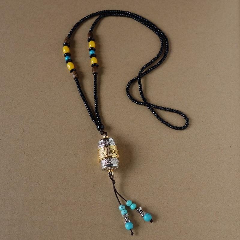 Tibetan Prayer Wheel Pendant Necklace-Your Soul Place