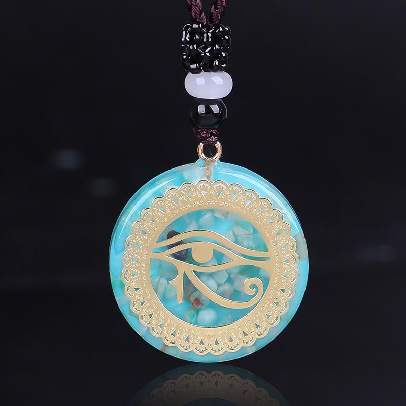Horus Eye Pendant Amazonite Necklace-Your Soul Place