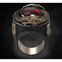 Thumbnail for Gold Dragon Red Crystal Stainless Steel Ring-Your Soul Place