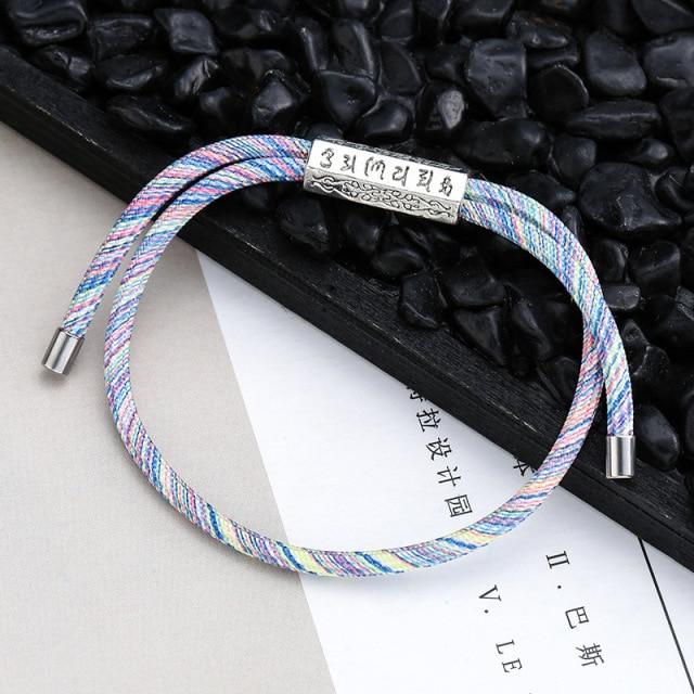 Tibetan Six True Words Mantra Braided Lucky Rope Bracelet-Your Soul Place