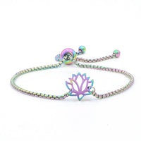 Thumbnail for Stainless Steel Rainbow Lotus Bracelet-Your Soul Place
