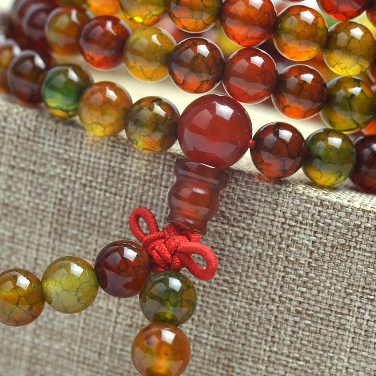 108 Natural Peacock Dragon Agate Mala Beads Bracelet-Your Soul Place