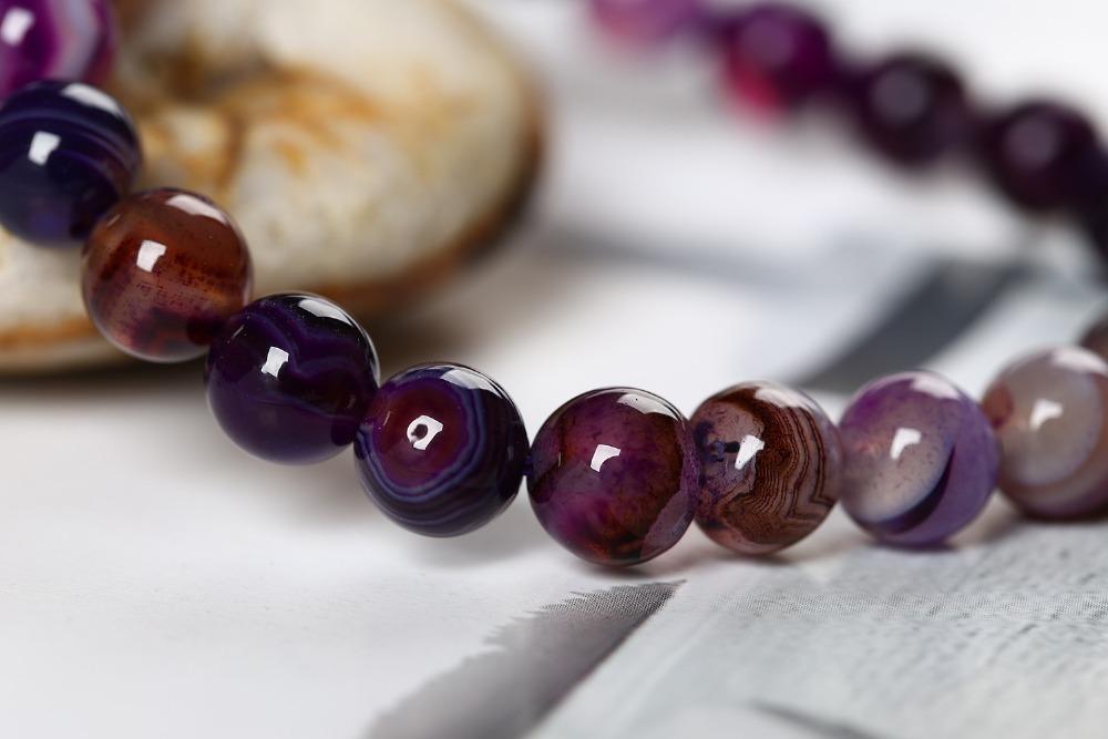 Purple Onyx Stone Beads Bracelet-Your Soul Place