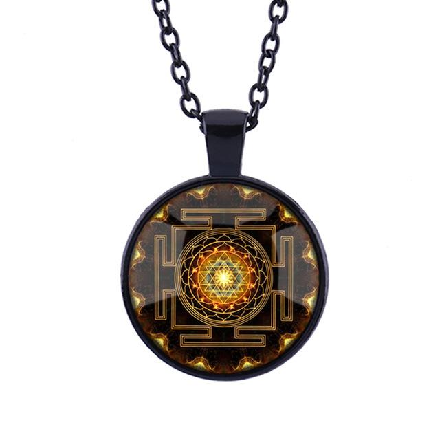 Sacred Geometry Sri Yantra Pendant Necklace