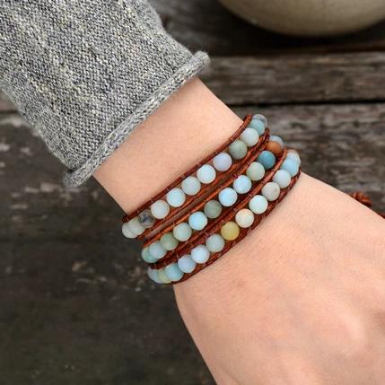 Vintage Woven Amazonite Wrap Bracelet-Your Soul Place