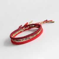 Thumbnail for Tibetan Buddhist Handmade Lucky Knots Rope Bracelet - Protection