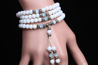 Thumbnail for Tibetan 108 White Chalcedony Stone Beads Mala Bracelet-Your Soul Place