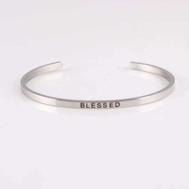 Positive Inspirational Quote Stainless Steel Bangle Bracelet - 1-Your Soul Place