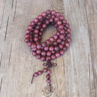 Thumbnail for Handmade 108 Purple Wooden Mala 8mm Beads Bracelet-Your Soul Place