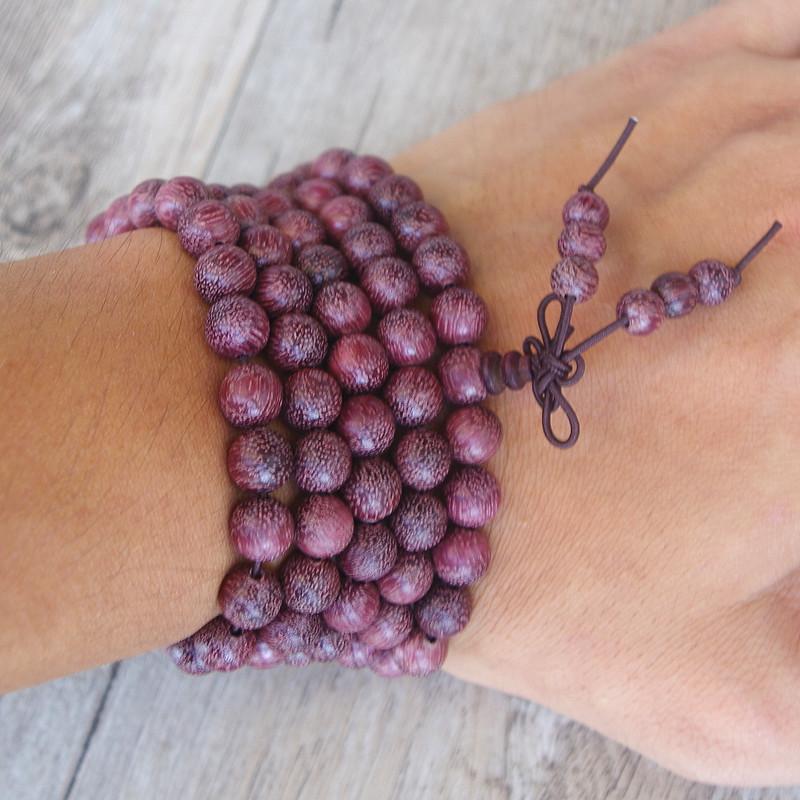 Handmade 108 Purple Wooden Mala 8mm Beads Bracelet-Your Soul Place