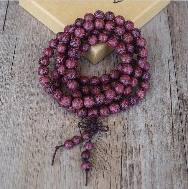 Handmade 108 Purple Wooden Mala 8mm Beads Bracelet-Your Soul Place