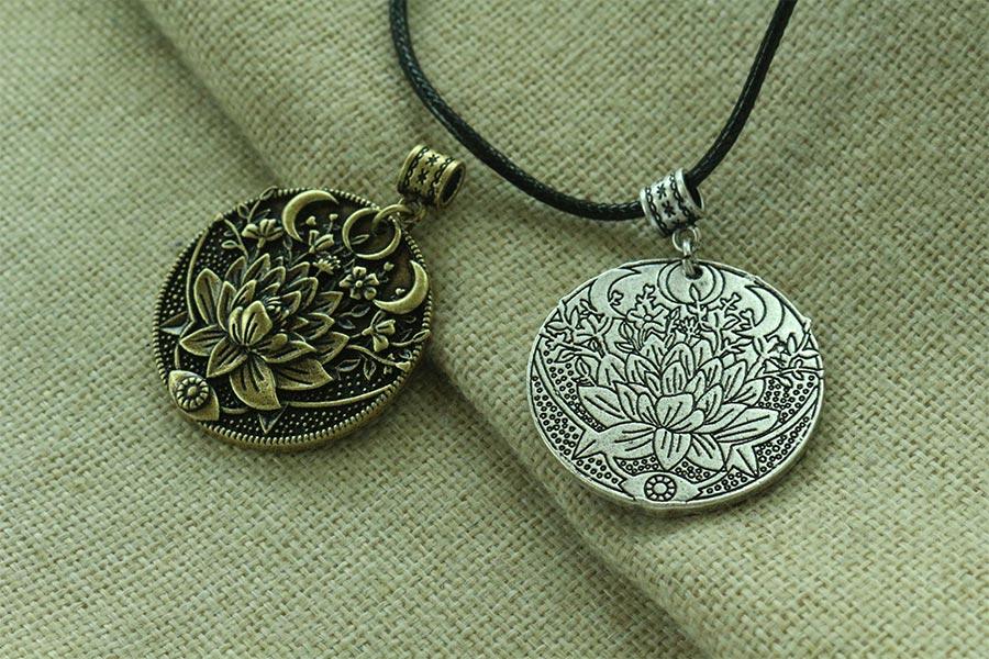3D Lotus Eye Moon Pendant Necklace-Your Soul Place