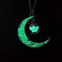 Thumbnail for Glow In The Dark Crescent Moon Owl Spirit Pendant Necklace-Your Soul Place