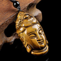Thumbnail for Tiger Eye Hand Carved Guanyin Pendant Necklace-Your Soul Place