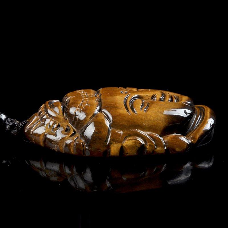 Tiger Eye Hand Carved Guanyin Pendant Necklace-Your Soul Place