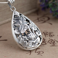Thumbnail for 925 Sterling Silver Lotus Flower Drop Pendant-Your Soul Place