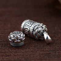 Thumbnail for 925 Sterling Silver Six True Words Mantra Lotus Locket Pendant - Om Mani Padme Hum-Your Soul Place