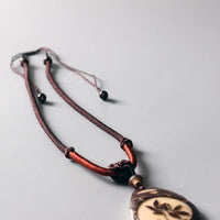 Thumbnail for Handmade Carved Tagua Nut Lotus Flower Pendant Necklace-Your Soul Place
