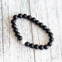Thumbnail for Black and White Yin Yang Natural Stone Beads Bracelets-Your Soul Place