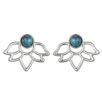 Thumbnail for Lotus Blue Gem Stone Stud Earrings-Your Soul Place