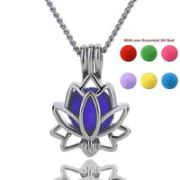 Thumbnail for Lotus Flower Essential Oil Diffuser Pendant Necklace-Your Soul Place