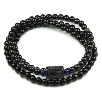 Thumbnail for 108 Black Rainbow Obsidian Mala Beads Bracelet - 8mm / 6mm-Your Soul Place