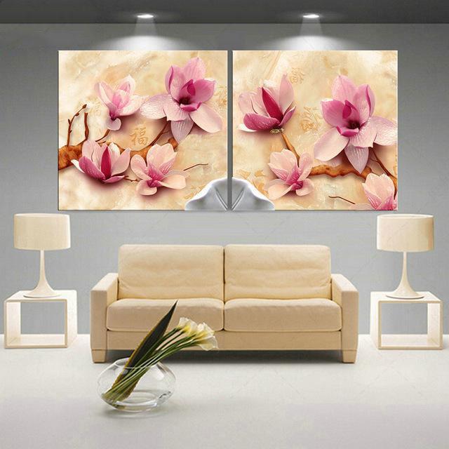 Art Painting Lotus Flower Wall Poster - 2 Picture Combination-Your Soul Place