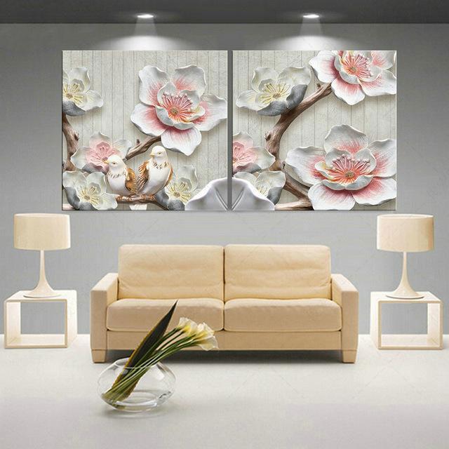 Art Painting Lotus Flower Wall Poster - 2 Picture Combination-Your Soul Place