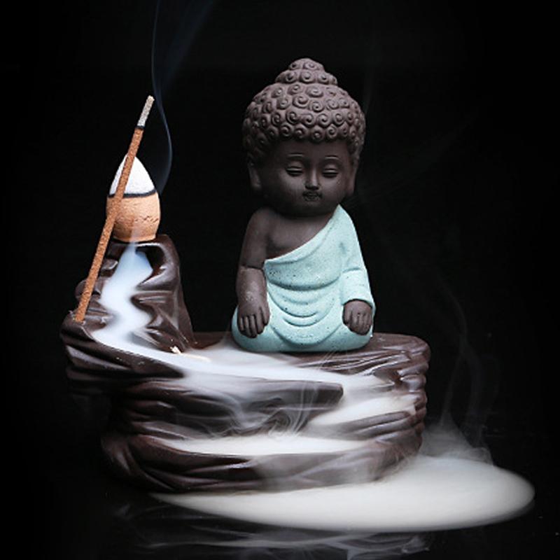 Little Monk Backflow Incense Burner + Free 20Pcs Incense Cones-Your Soul Place