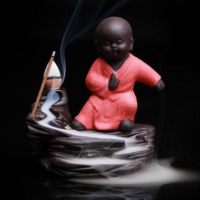 Little Monk Backflow Incense Burner + Free 20Pcs Incense Cones-Your Soul Place