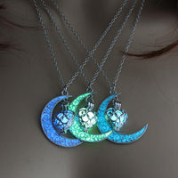 Thumbnail for Glow In the Dark Crescent Moon Heart Pendant Necklace-Your Soul Place