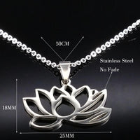 Thumbnail for Stainless Steel Lotus Flower Pendant Necklace-Your Soul Place