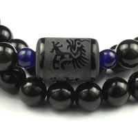 Thumbnail for 108 Black Rainbow Obsidian Mala Beads Bracelet - 8mm / 6mm-Your Soul Place
