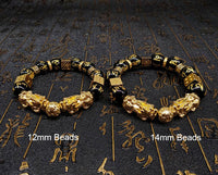 Thumbnail for Gold Color Pixiu (Brave Troops) Six True Words Mantra Beads Bracelet-Your Soul Place