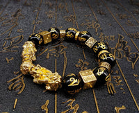 Thumbnail for Gold Color Pixiu (Brave Troops) Six True Words Mantra Beads Bracelet-Your Soul Place