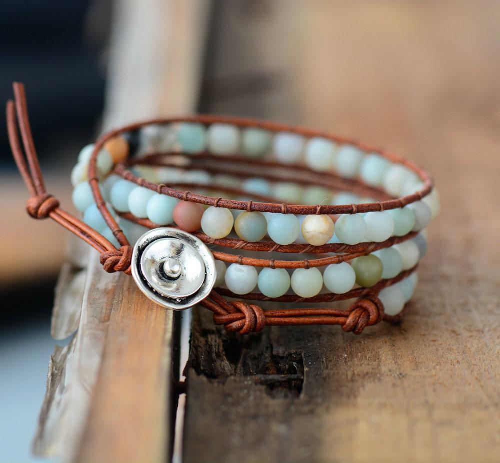 Vintage Woven Amazonite Wrap Bracelet-Your Soul Place