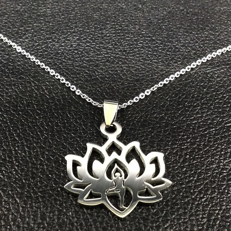 Stainless Steel Yoga Lotus Necklace-Your Soul Place