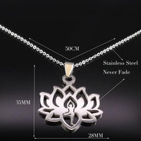 Thumbnail for Stainless Steel Yoga Lotus Necklace-Your Soul Place
