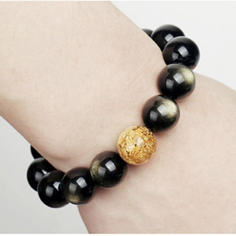 Gold Shine Obsidian Beads Bracelet-Your Soul Place