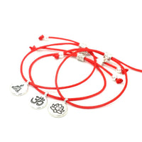 Thumbnail for Lucky Red Rope Om Buddha Lotus Charm Bracelet Set - 3 Pieces-Your Soul Place