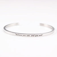 Thumbnail for Positive Inspirational Quote Stainless Steel Bangle Bracelet - 3-Your Soul Place