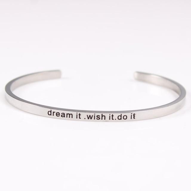 Positive Inspirational Quote Stainless Steel Bangle Bracelet - 3-Your Soul Place